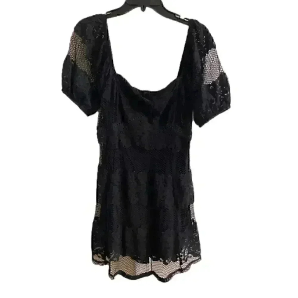 Free People Black Lace Mini Dress Medium